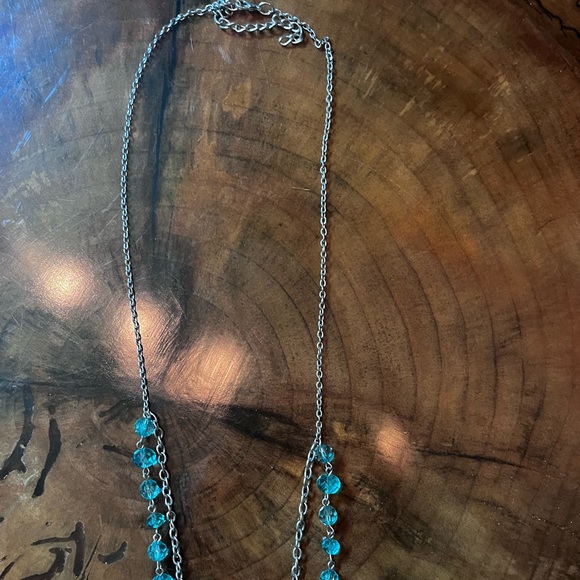 Beautiful long blue bead necklace - Picture 4 of 5